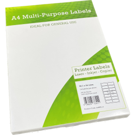 Alpa Cartridge Multipurpose Labels Laser Copier Inkjet 99.1mm x 38.1mm White 100 Pack 565608 F