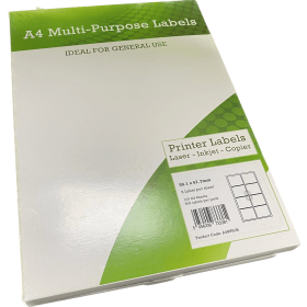 Alpa Cartridge Multipurpose Labels Laser Copier Inkjet 99.1mm x 67.7mm White 100 Pack 565601 F