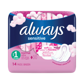 Always Sensitive Normal Ultra Sanitary Pads 112 Pack PX31597 F