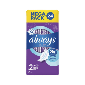 Always Ultra Long Sanitary Pads With Wings Size 2 24 Pack PX70949 F