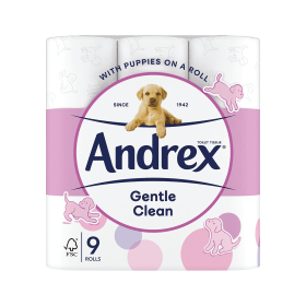Andrex 2 Ply Toilet Roll Puppies On A Roll White 9 Pack 813124 F