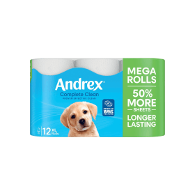 Andrex Complete Clean Mega Toilet Roll 2 Ply 290 Sheets 12 Pack 918332 F