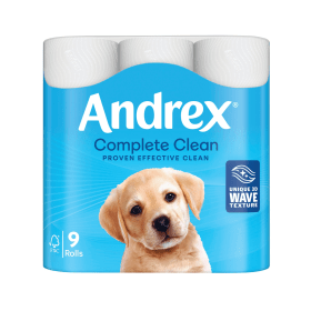 Andrex Complete Clean Toilet Roll 2 Ply 190 9 Pack 922050 F