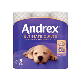 Andrex Ultimate Quilts Toilet Roll 3 Ply 460 Sheets 9 Pack 918330 F