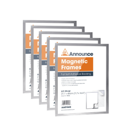 Announce A3 Magnetic Frame Silver 5 Pack 493481 F