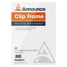 Announce A3 Metal Clip Frame Silver PHT00079 F