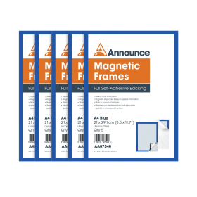 Announce A4 Magnetic Frame Blue 5 Pack 610076 F