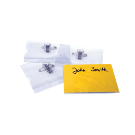 Announce Combi Clip Name Badge 40mm x 75mm Clear 50 Pack 498723 F
