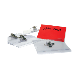 Announce Combi Clip Name Badge 54mm x 90mm Clear 50 Pack 498724 F