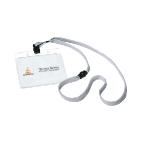 Announce Name Badge Necklace Clear Grey 10 Pack 498720 F