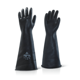 Ansell Industrial Latex Medium Weight 17 Inch Gauntlet Black XL ILMW1711 508153 F