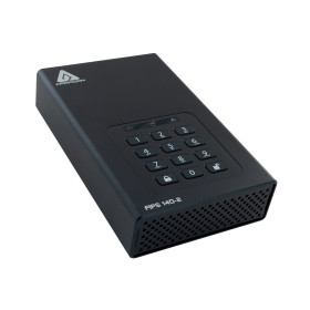Apricorn Aegis Padlock AES XTS Encryption External Hard Drive 8TB Black 830632 F