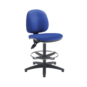 Arista Medium Back Draughtsman Chair 700mm x 700mm x 840 970mm Adjustable Footrest Blue 116036 F