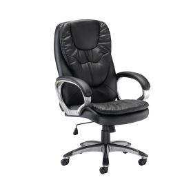 Arista Murcia High Back Executive Chair 700mm x 325mm x 650mm Leather Look Black 136224 F