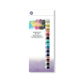Artiste Gouache Paint Set 12ml Assorted 12 Pack 922033 F