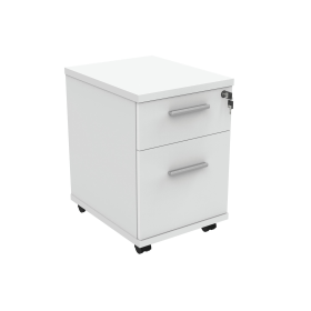 Astin 2 Drawer Mobile Under Desk Pedestal 400mm x 500mm x 590mm Arctic White 821645 F