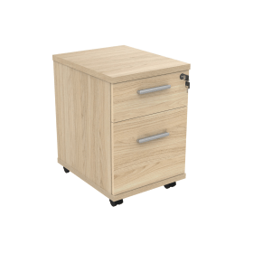Astin 2 Drawer Mobile Under Desk Pedestal 400mm x 500mm x 590mm Canadian Oak 821643 F