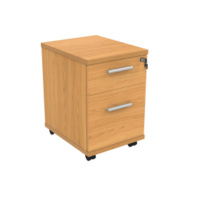 Astin 2 Drawer Mobile Under Desk Pedestal 400mm x 500mm x 590mm Norwegian Beech 821641 F