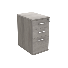 Astin 3 Drawer Desk High Pedestal Lockable 404mm x 600mm x 730mm Alaskan Grey Oak 821636 F