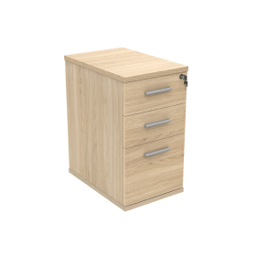 Astin 3 Drawer Desk High Pedestal Lockable 404mm x 600mm x 730mm Canadian Oak 821634 F