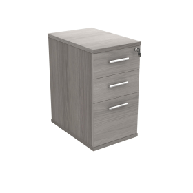 Astin 3 Drawer Desk High Pedestal Lockable 404mm x 800mm x 730mm Alaskan Grey Oak 821640 F