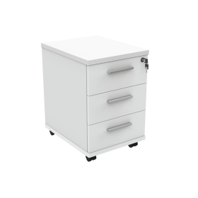 Astin 3 Drawer Mobile Under Desk Pedestal 400mm x 500mm x 590mm Arctic White 821646 F