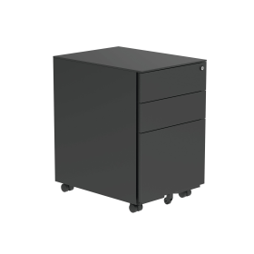 Astin 3 Drawer Mobile Under Desk Steel Pedestal 480mm x 580mm x 610mm Black 821669 F