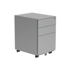 Astin 3 Drawer Mobile Under Desk Steel Pedestal 480mm x 580mm x 610mm Silver 821667 F