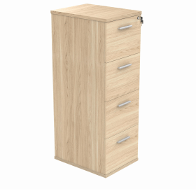 Astin 4 Drawer Filing Cabinet 540mm x 600mm x 1358mm Canadian Oak 848281 F