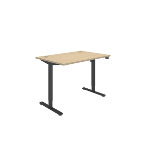 Astin Economy Single Motor Sit Stand Desk 1200mm x 800mm x 705 1220mm Canadian Oak Black 848200 F