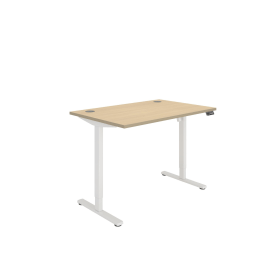 Astin Economy Single Motor Sit Stand Desk 1200mm x 800mm x 705 1220mm Canadian Oak White 848201 F