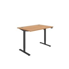Astin Economy Single Motor Sit Stand Desk 1200mm x 800mm x 705 1220mm Norweigian Beech Black 848196 F