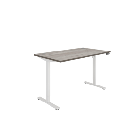 Astin Economy Single Motor Sit Stand Desk 1400mm x 800mm x 705 1220mm Alaskan Grey Oak White 848207 F