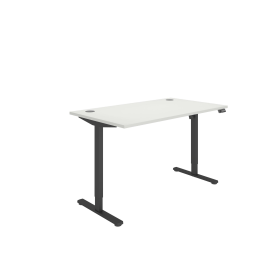 Astin Economy Single Motor Sit Stand Desk 1400mm x 800mm x 705 1220mm Arctic White Black 848210 F
