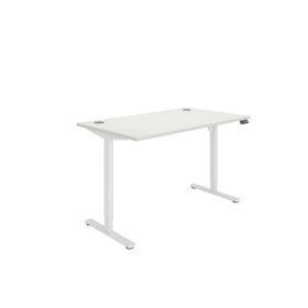 Astin Economy Single Motor Sit Stand Desk 1400mm x 800mm x 705 1220mm Arctic White White 848211 F