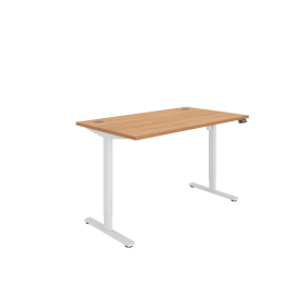 Astin Economy Single Motor Sit Stand Desk 1400mm x 800mm x 705 1220mm Norweigian Beech White 848205 F