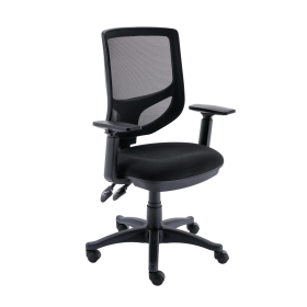 Astin Nesta Mesh Back Operator Chair Black with Adjustable Arms 590mm x 900mm x 1050mm Charcoal 848216 F