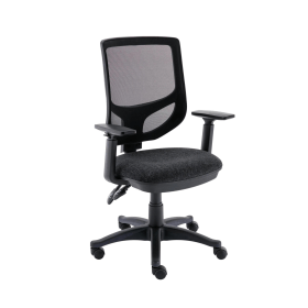 Astin Nesta Mesh Back Operator Chair Charcoal with Adjustable Arms 590mm x 900mm x 1050mm Black 848218 F