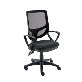 Astin Nesta Mesh Back Operator Chair Charcoal with Fixed Arms 590mm x 900mm x 1050mm Royal Blue 848217 F
