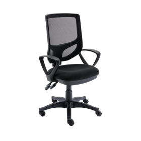 Astin Nesta Mesh Back Operator Chair with Fixed Arms 590mm x 900mm x 1050mm Black 848215 F