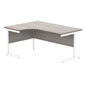 Astin Radial Left Hand SU Cantilever Desk 1600mm x 1200mm x 730mm Alaskan Grey Oak Arctic White 821570 F