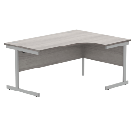 Astin Radial Right Hand SU Cantilever Desk 1600mm x 1200mm x 730mm Alaskan Grey Oak Silver 821569 F