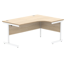 Astin Radial Right Hand SU Cantilever Desk 1600mm x 1200mm x 730mm Canadian Oak Arctic White 821563 F