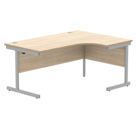 Astin Radial Right Hand SU Cantilever Desk 1600mm x 1200mm x 730mm Canadian Oak Silver 821561 F