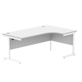 Astin Radial Right Hand Single Upright Desk 1800mm x 1200mm x 730mm White White 848252 F
