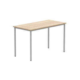 Astin Rectangular Multipurpose Table 1200mm x 600mm x 730mm Canadian Oak Silver 821655 F