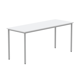 Astin Rectangular Multipurpose Table 1600mm x 600mm x 730mm Arctic White Silver 821660 F