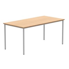 Astin Rectangular Multipurpose Table 1600mm x 800mm x 730mm Norwegian Beech Silver 821654 F