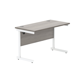 Astin Rectangular Single Upright Cantilever Desk 1200mm x 600mm x 730mm Alaskan Grey Oak Arctic White 821614 F