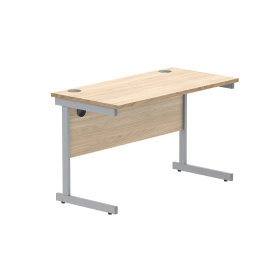 Astin Rectangular Single Upright Cantilever Desk 1200mm x 600mm x 730mm Canadian Oak Silver 821584 F
